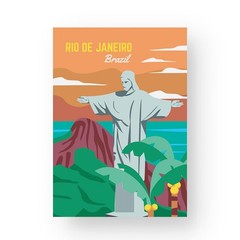 EzPosterPrints – Retro World Famous City Posters 18″L x 12″W, RIO DE JANEIRO
