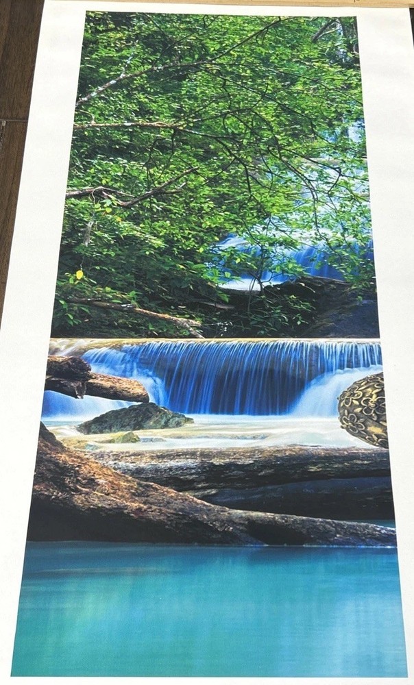 Huay Mae Kamin Waterfall Art Print Thailand Nature Wall Decor Vertical Landscape