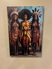 African American Women Native Female Warrior – Framed Canvas Poster 12 x 18