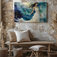 Celestial Dream Woman Canvasethereal Fantasy Moonlight Wall Art
