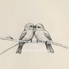 Romantic Bird Sketch Print 8″ x 10″ – Unframed Art for Vintage Interiors