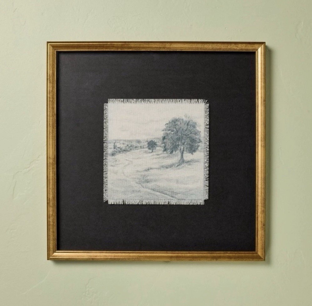 18”x18” Square Matte Black Landscape Framed Wall Art – Hearth & Hand Magnolia