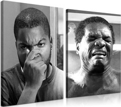 Laughing Moments: Set of 2 Black and White Canvas Prints for Bathroom Charm