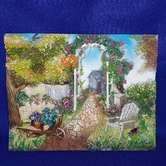 3D Pictures. Set of Two. Resin. 8-3/4″ x 6-3/4″ x 1″ depth. Deck/Patio