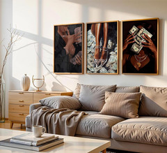 Trendy Black Girl Money Wall Art African American Women Pictures Wall Decor Fash