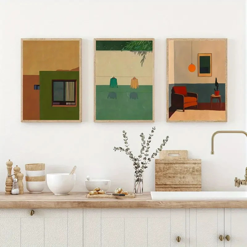 3pcs Dormitory Decoration Wall Art Poster Prints, Boho Wall Decor