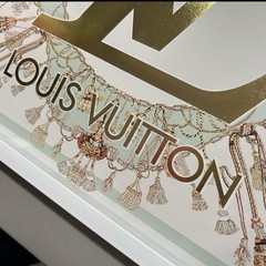NEW LOUIS VUITTON MONOGRAM GLASS FRAMED WALL ART By OLIVER GAL 16”x16”