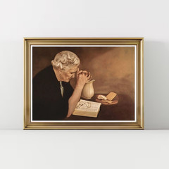Gratitude by Eric Enstrom Elderly Woman Praying Vintage Christian Poster