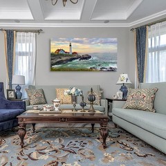 tigeridge Sunset Lighthouse Canvas Wall Art for Living Room Wall Decor Sunset…