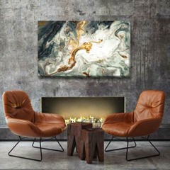 Black white gold Contemporary Stretched Canvas Print Framed Wall Art Decor A390