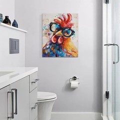 Banksy Chicken Wall Art Rooster Pictures Funny Chicken Canvas Wall Decor Roos…