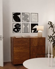 Black Abstract Painting Aesthetic – Set of 6, Modern Abstract, Black and Gray…