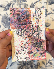 Original Floral Watercolor & Ink Art Print Set of 5 – 4×6 OOAK Vibrant Color
