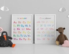 ALPHABET HANDWRITING and CURSIVE POSTERS 8.5″x11″ Print on Cardstock NO FRAME