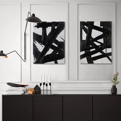 Black And White Abstract Wall Art Black Painting Stroke Graffiti Artwork For Liv