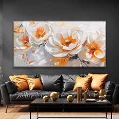 Large Wall Art For Living Room Floral Wall Artwork Modern Canvas Art Wall Dec…