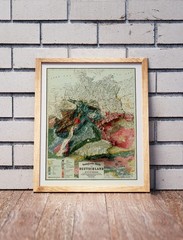 Germany Map, Germany 2D Relief Map, Germany Vintage Map – 2D Flat