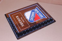USED / DAMAGED / New York Rangers Logo Wooden Wall Decor NHL Hockey Sport Art