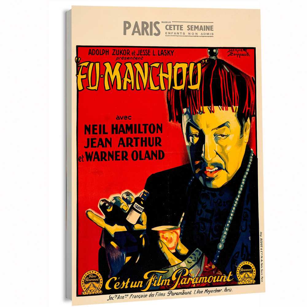 1929 The Mysterious Dr. Fu Manchu (Paramount) French Movie Poster or Canvas