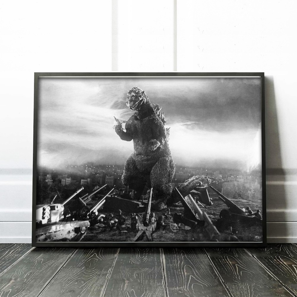 Godzilla 1954 Movies Black and White Classic Films 1950s Wall Art Poster Print