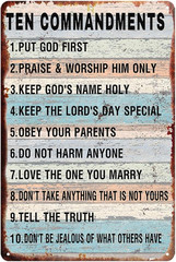 The Ten Commandments Wall Decor 10 Commandments Wall Art 10 Commandment Poster f
