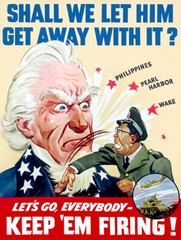 Shall We Let Him Get Away – Keep ‘Em Firing – World War II – Propaganda Poster