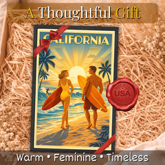 California Vintage Travel Poster 11×17 Framed Retro Wall Decor Art Gift