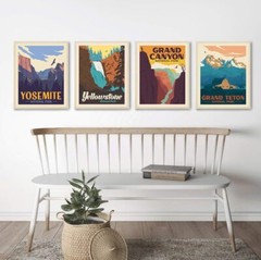National Park Posters & Prints – Set Of 4 Vintage National Parks Poster | Nat…