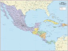 Cool Owl Maps Mexico, Central America & Caribbean Wall Map – Paper 32″x24″
