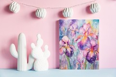 11×14 Iris in Bloom Canvas Print Wall Art