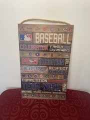 MLB 30 Teams Logo Wall Art Baseball Home Decor Hobby Lobby 11in x 19 in