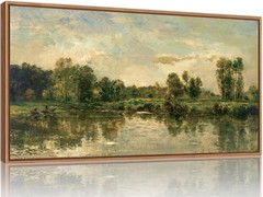 Vintage Nature Framed Canvas Wall Art Set of 3 – Rustic Farmhouse Decor, Olive G