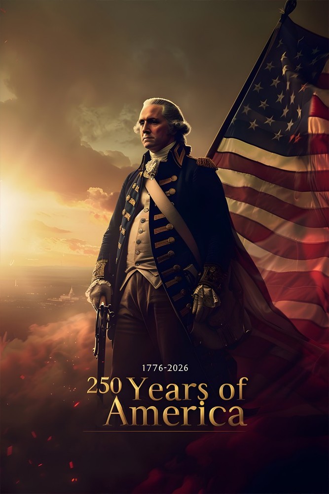 George Washington US Flag – 1776-2026 250 Years of America Wall – POSTER 20″x30″
