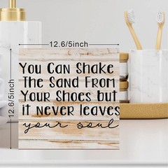 Coastal Style Wood Sign Small Tabletop Ornament Hanging Decor 8*8in