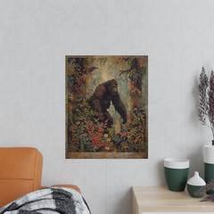 BIGFOOT BOTANICAL Wall Art, SASQUATCH Flower Poster Print, Cryptid Floral Decor