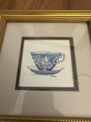 Vintage Gold Plastic Frames English Tea Cup Print Dillards 7×7”