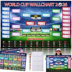 2Pcs World Cup Schedule Poster 2026&Final Round 48-Team Collection Showcase,F…