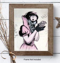 Banksy Poster – 8X10 Funny Gangster Snow White Hand Grenade – Urban Graffiti Wal