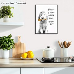 Dazzlewall Funny Kitchen Wall Art Dog No Kitchen is Complete Without a Doodle…