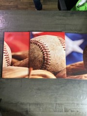3 American Decor for Boys Room Wall Art Canvas Pictures 12x16inch