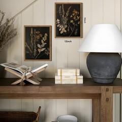 Dark Botanical Canvas Wall Art Vintage Moody Floral Prints with Wood Frame Da…