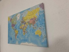 Classic World Map Poster on Canvas Traditional Political Global Map Countries Co