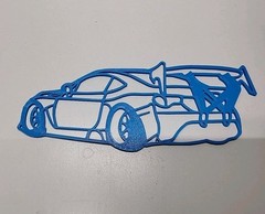Subaru BRZ Wall Art Desk Man Cave Blue Outline Spoiler 9-1/2″ X 3-1/2″
