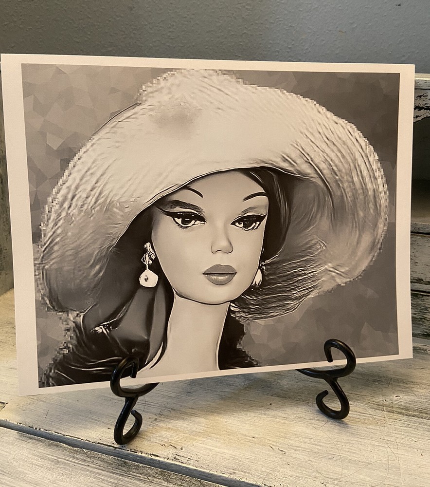 RETRO BARBIE Portrait Art Print 8×10: SILKSTONE BARBIE #188B