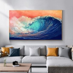 Abstract Ocean Wave Landscape Poster Canvas Painting Canvas Wall Art Wall Decors