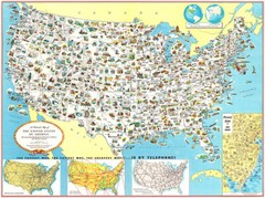 United States Of America – Resources & Products – 1953 – Pictorial Map Poster