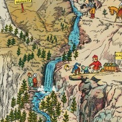 Color Pictorial Wall Art Map of Yosemite National Park circa 1931