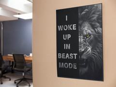 I Woke up in BEAST MODE Wall Vinyl ART Decal LION Poster Print Removable