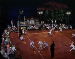 Baseball at Night Moris Kantor 1934 WPA Era American Modernist Art Print