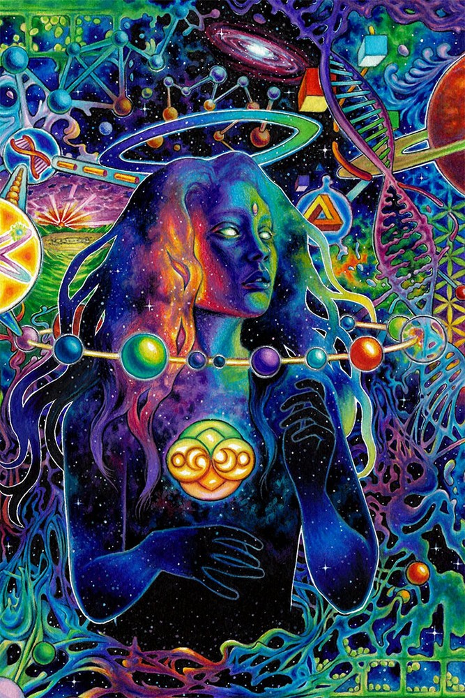 Psychedelic Surreal Astral Mixed Color Figures Wall Art Home – POSTER 20×30